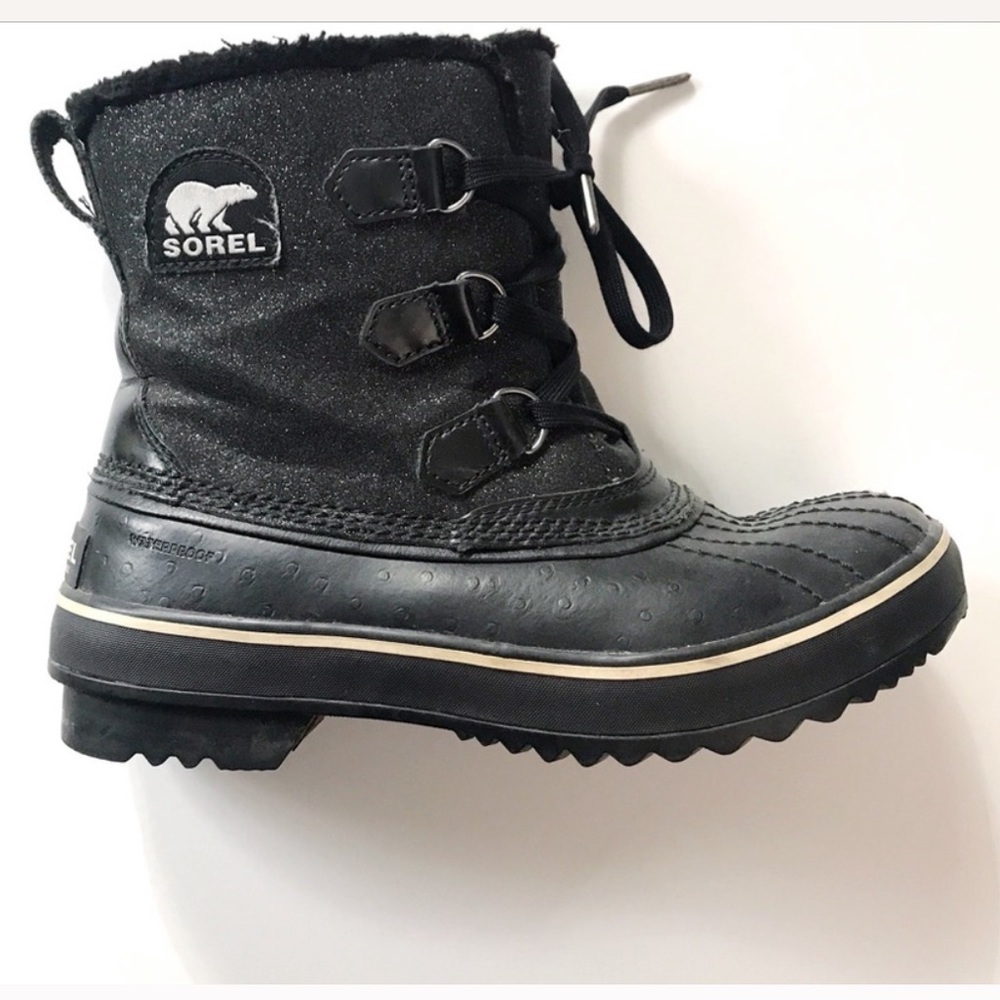 SOREL GLITTER BLACK BOOTS size 7